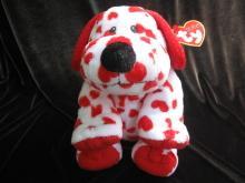 Ty Sweetly Red & White Puppy Dog Pluffie Plush New