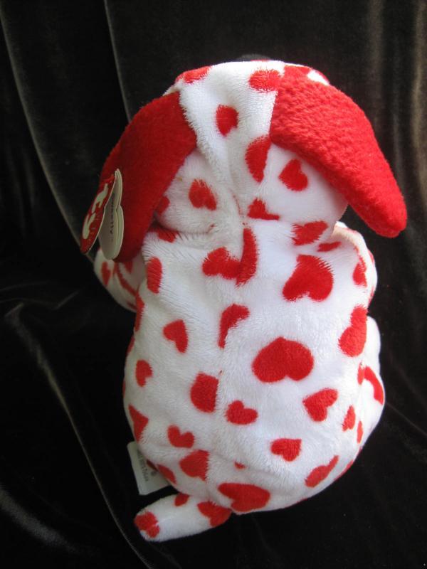 Ty Sweetly Red & White Puppy Dog Pluffie Plush New