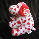 Ty Sweetly Red & White Puppy Dog Pluffie Plush New