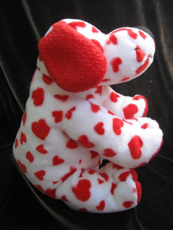 Ty Sweetly Red & White Puppy Dog Pluffie Plush New