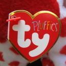 Ty Sweetly Red & White Puppy Dog Pluffie Plush New