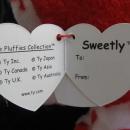 Ty Sweetly Red & White Puppy Dog Pluffie Plush New