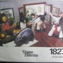 New Vintage Vogue 1827 Bear Lamb Penguin Bunny Hippo 5 Stuffed Animals Sewing Pattern OOP