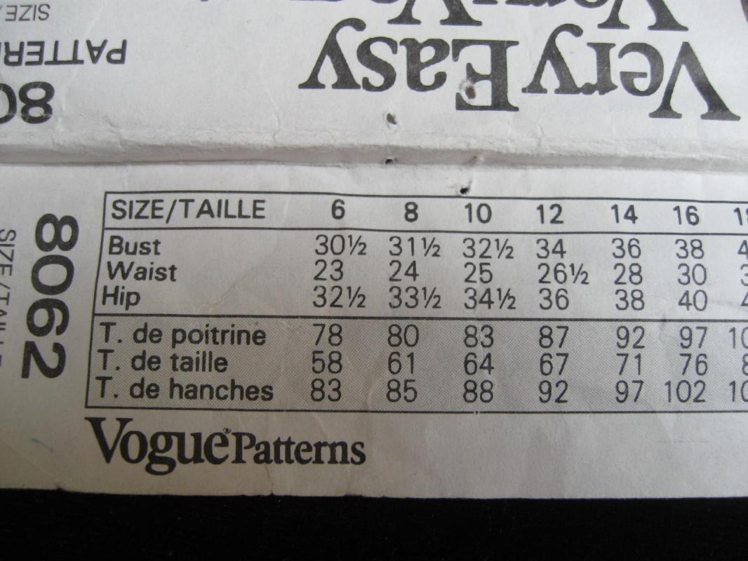 New Very Easy Very Vogue 8062 Loose Fitting Pullover Blouse Misses' Size 12 14 16 Sewing Pattern 1990