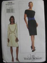New The Vogue Woman 7518 Lined Dress Misses' Size 18 20 22 Sewing Pattern 2001