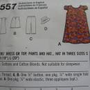 New Simplicity 4557 Toddlers' Dress or Top Pants & Hat Sewing Pattern Size A 1/2 - 4 Dated 2005