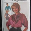 New Vintage Simplicity 7171 Misses' Draped Front Blouse Size 12 Dated 1985