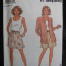 New Vintage Simplicity 7778 Misses' Summer Shorts (Skort) Top & Unlined Jacket Sewing Pattern Size Pt S M L XL Dated 1992
