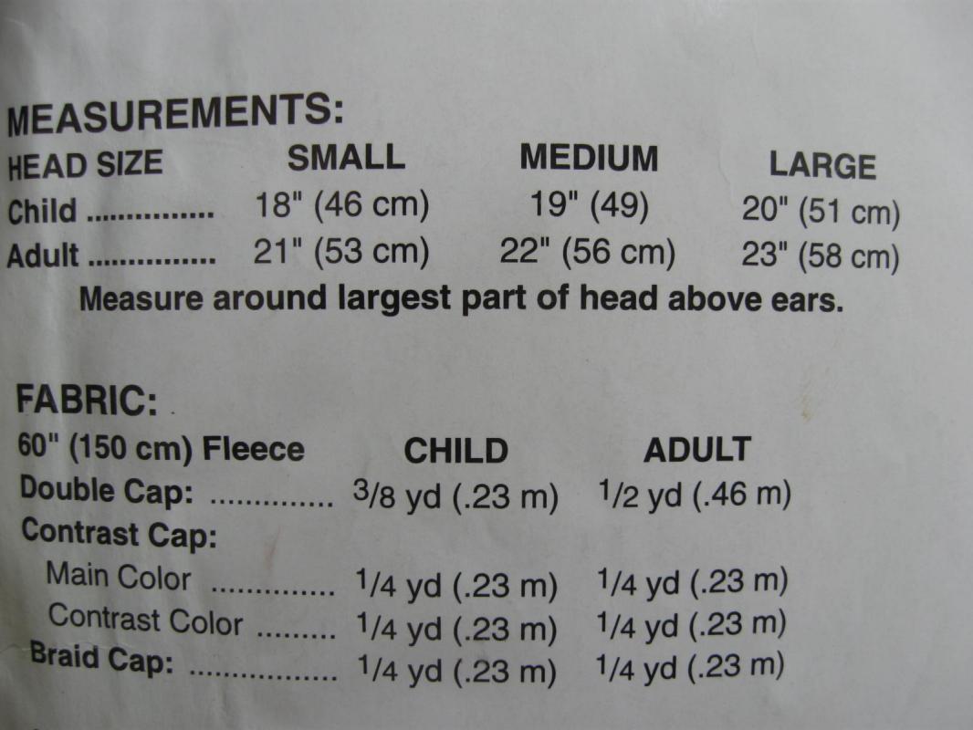 New Green Pepper F835 Artic Circle Caps Hat Sewing Pattern Uncut Child & Adult Sizes