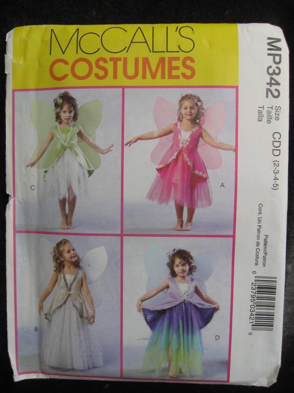New McCall's MP342 Children's Fairy Halloween Costumes Sewing Pattern Size 2, 3, 4, 5 MP 342