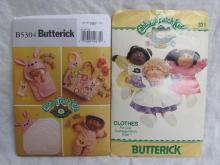 Butterick 331 & B5304 Cabbage Patch Kids Wardrobe & Bath Accessories Sewing Patterns Lot Of 2