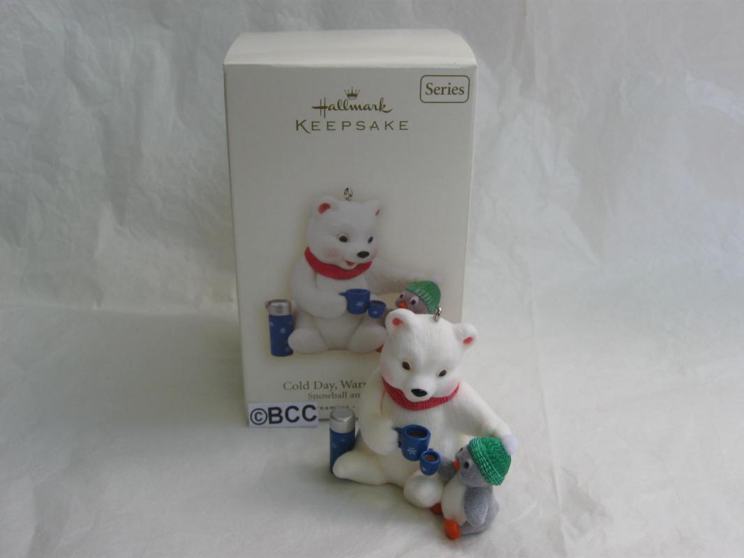 Hallmark 2008 Cold Day Warm Friends Snowball & Tuxedo 8th In Series Christmas Tree Ornament