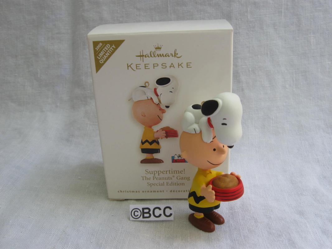 Hallmark 2008 SUPPERTIME Snoopy & Charlie Brown Special Limited Quantity Christmas Tree Ornament