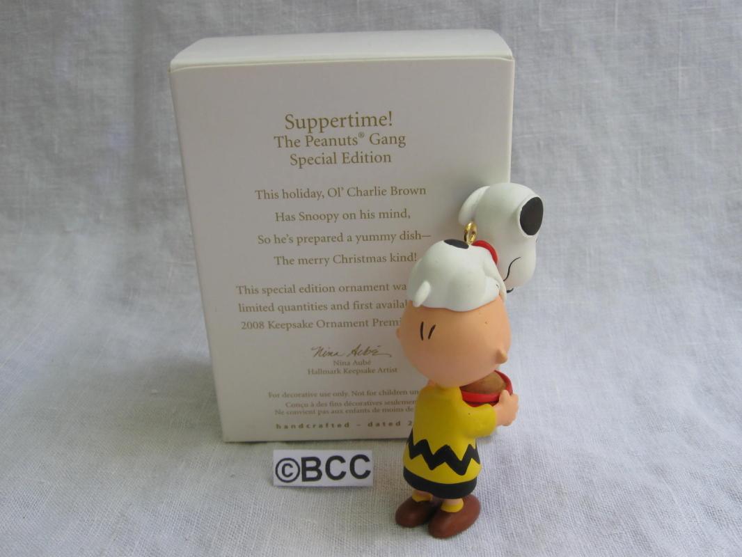 Hallmark 2008 SUPPERTIME Snoopy & Charlie Brown Special Limited Quantity Christmas Tree Ornament