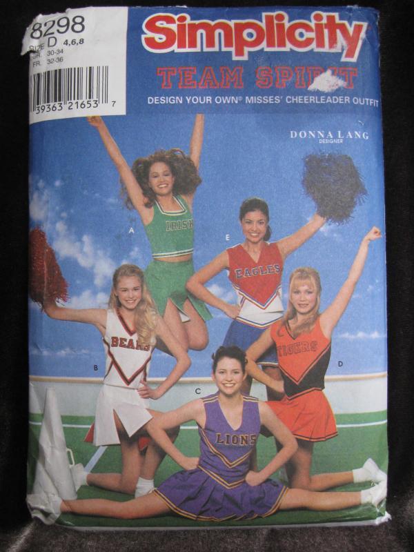 New Simplicity 8298 Cheerleader Outfit Halloween Costume Sewing Pattern Misses' 4 6 8