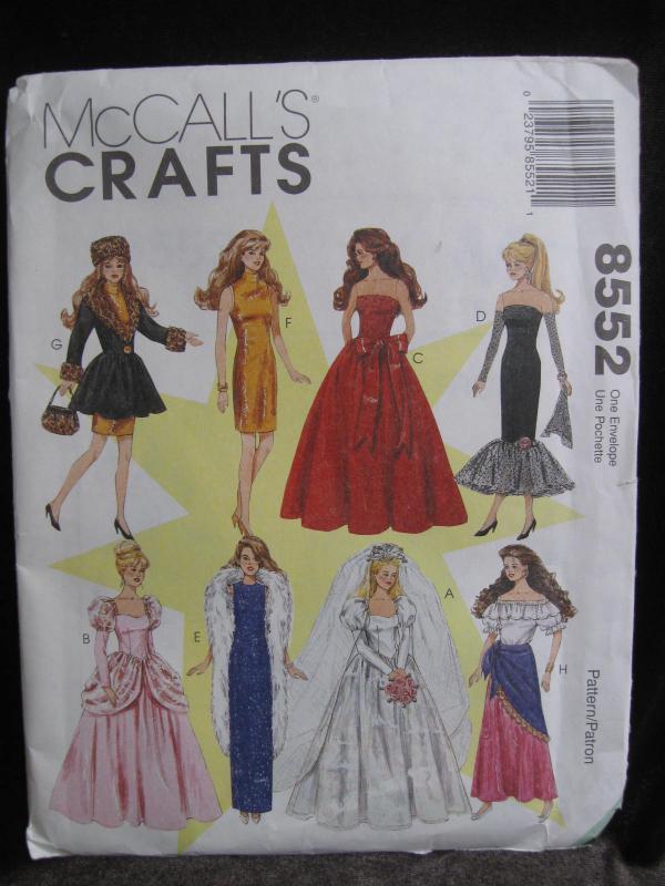 New Simplicity 8552 Barbie Doll Outfits Sewing Pattern