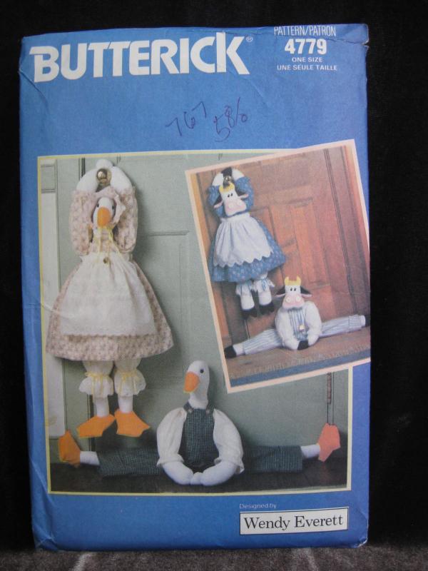 New Butterick 4779 Geese Cow Door Draft Stoppers Sewing Pattern
