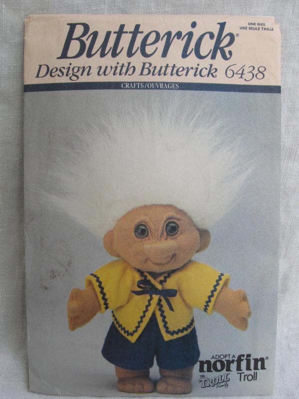 Vintage Butterick 6438 Adopt A Norfin Troll Sewing Pattern