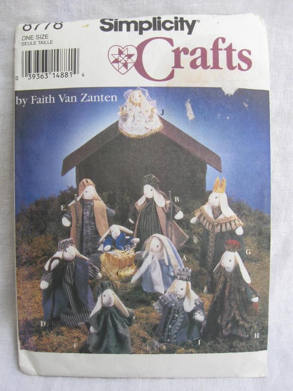 Vintage Simplicity 1994 Bunny Nativity Sewing Pattern By Faith Van Zanten