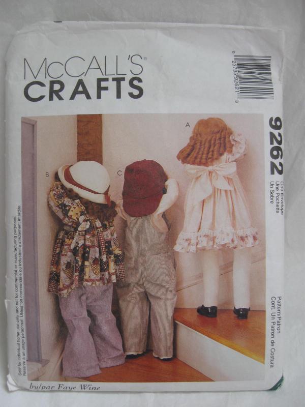New Vintage McCall's Crafts 9292 Time Out Dolls & Clothing Sewing Pattern