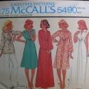 New Vintage McCall's 5490 Misses' Dress or Top Sewing Pattern 1970's