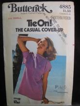 Vintage Butterick Tie OnThe Casual Cover Up Top Misses' Sewing Pattern Size Small