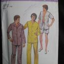 New Vintage Simplicity Men's Pajamas' Sewing Pattern Size Medium 1970's