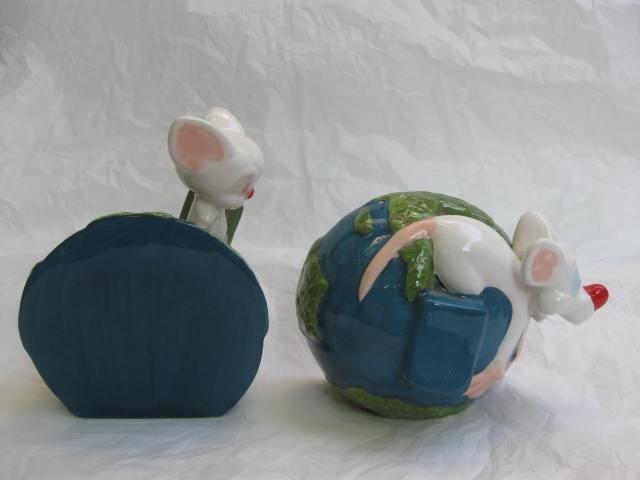 Pinky & The Brain World Animaniacs Cartoon Mice Warner Brotners Salt & Pepper Shakers