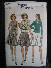 New Vogue 8907 Misses' Jacket & Dress Sewing Pattern Misses' Size 14 1970's