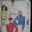 New McCall's 7198 Misses' Blouses Sewing Pattern Size 14 1980's
