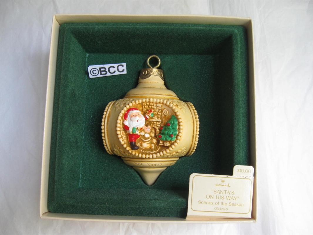 Hallmark 1983 Santa's On His Way 4 Scenes Christmas Ornament