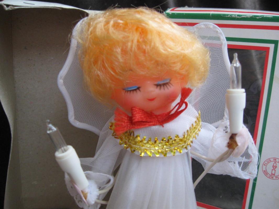 Vintage Mr. Christmas Angel Lighted Christmas Tree Topper In Original Box Lights