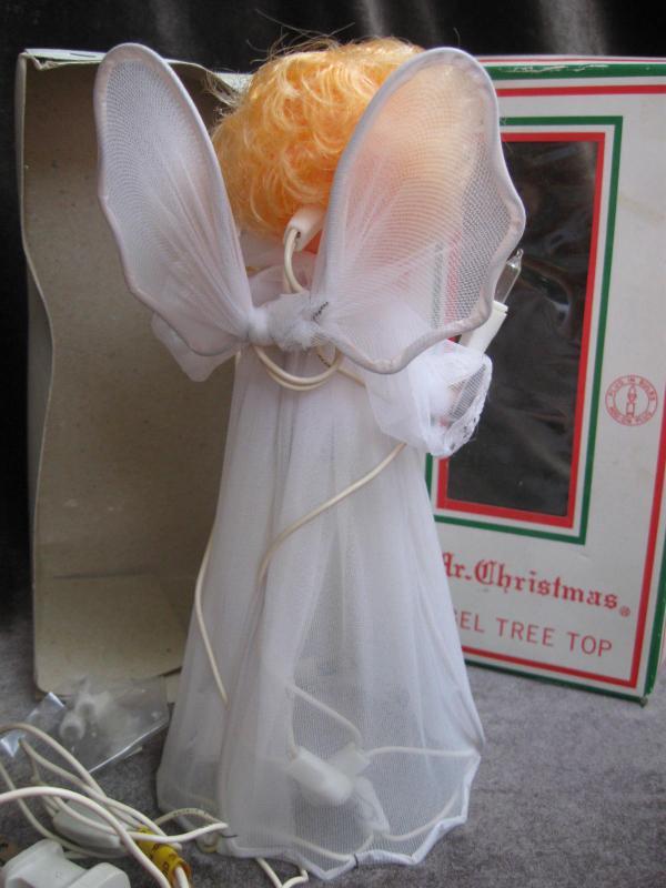 Vintage Mr. Christmas Angel Lighted Christmas Tree Topper In Original Box Lights