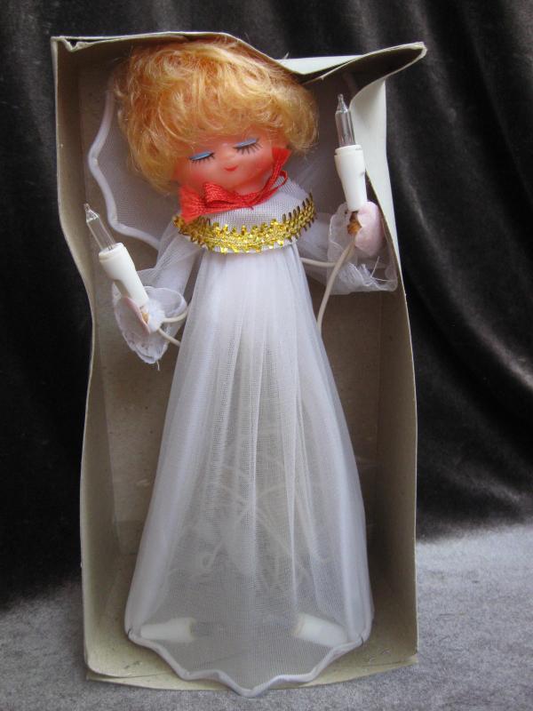 Vintage Mr. Christmas Angel Lighted Christmas Tree Topper In Original Box Lights