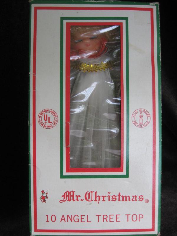 Vintage Mr. Christmas Angel Lighted Christmas Tree Topper In Original Box Lights