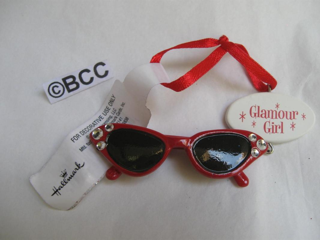 Hallmark 2012 Glamor Girl Cat Eye Red Sunglasses Christmas Ornament