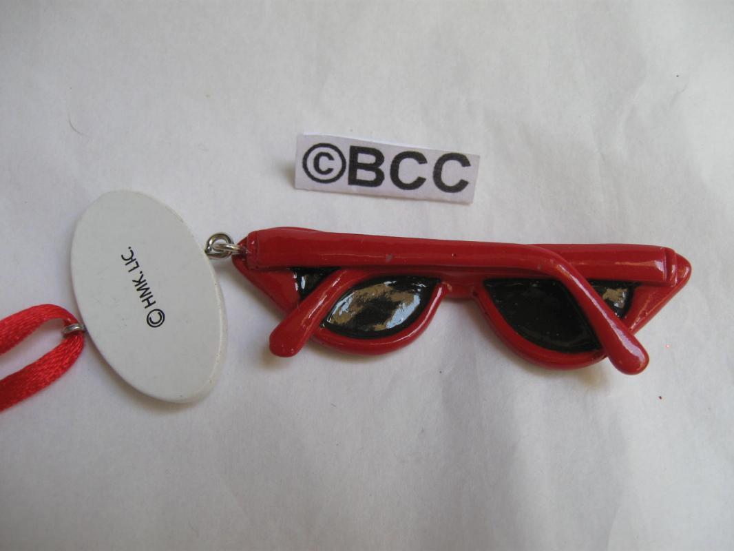 Hallmark 2012 Glamor Girl Cat Eye Red Sunglasses Christmas Ornament