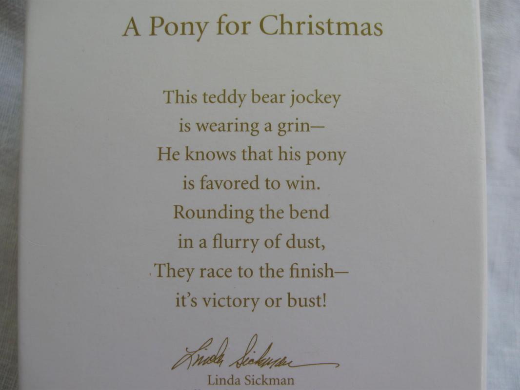 Hallmark 2010 A Pony For Christmas 13th In Series Christmas Ornament