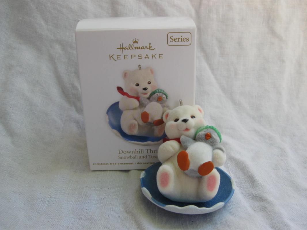 Hallmark 2012 Downhill Thrills Snowball & Tuxedo #12 In Series Christmas Ornaments