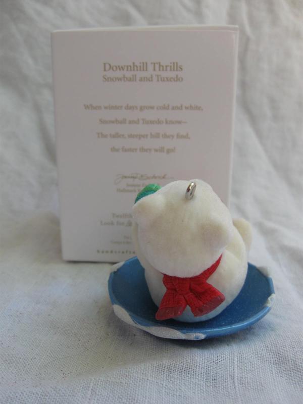 Hallmark 2012 Downhill Thrills Snowball & Tuxedo #12 In Series Christmas Ornaments