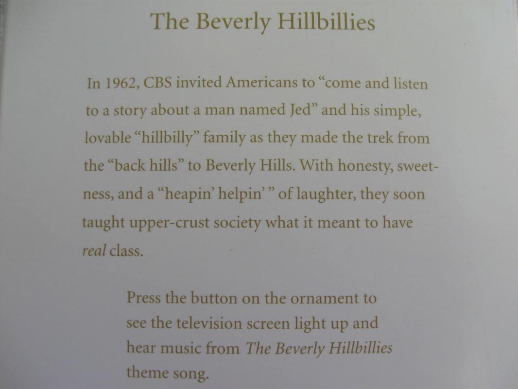 Hallmark 2012 Beverly Hillbillies Magic Light & Sound Christmas Ornaments