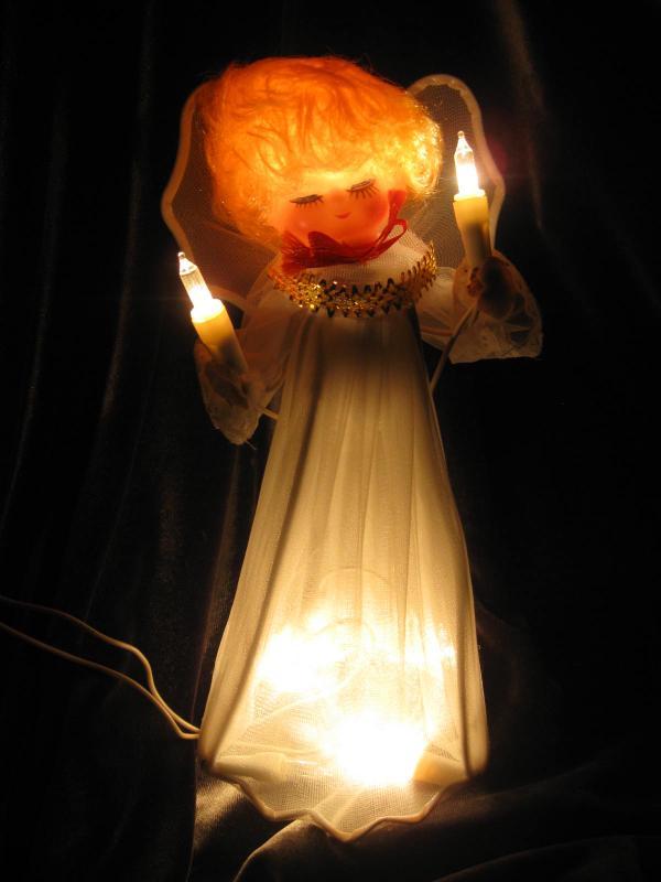 Vintage Mr. Christmas Angel Lighted Christmas Tree Topper In Original Box Lights