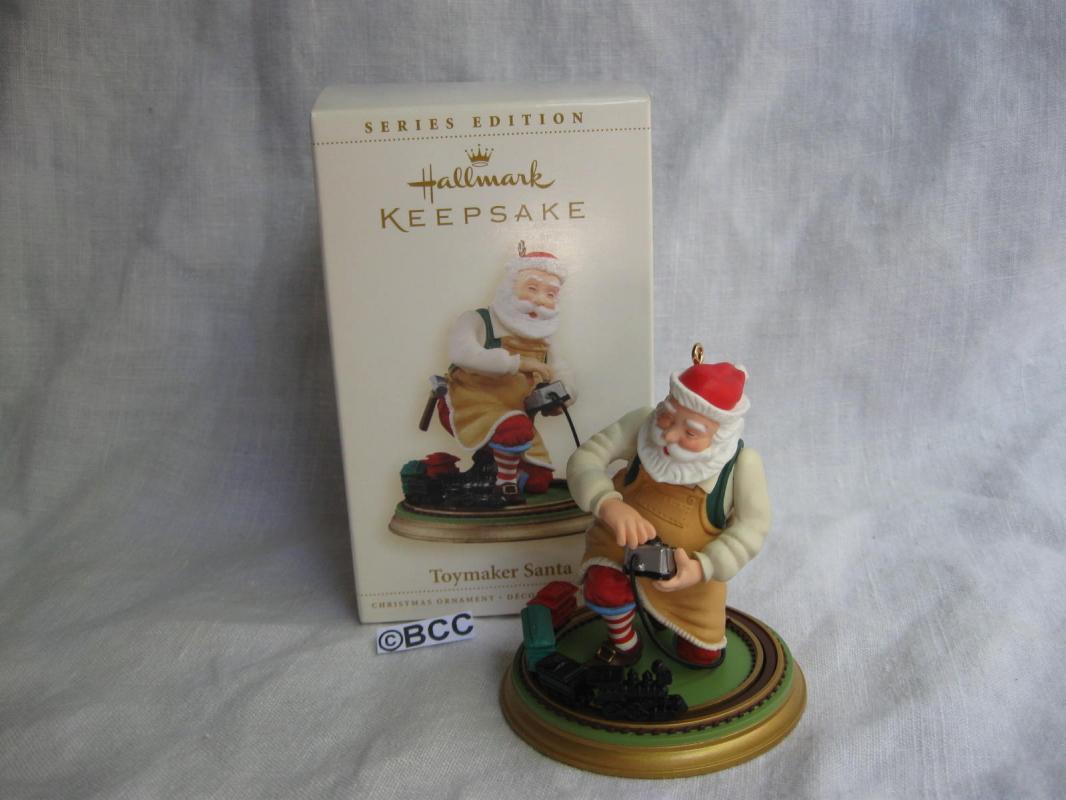 Hallmark 2006 Toymaker Santa With Train Christmas Tree Ornament
