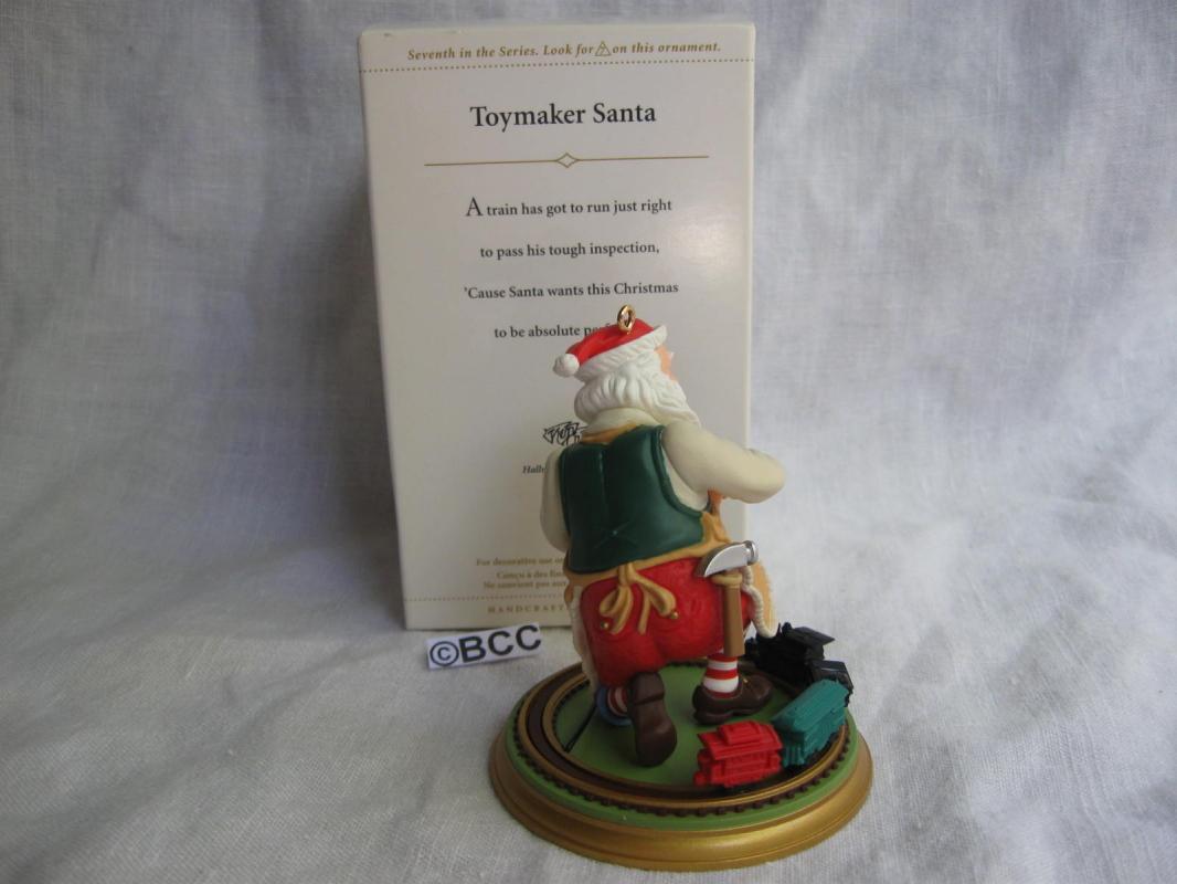 Hallmark 2006 Toymaker Santa With Train Christmas Tree Ornament