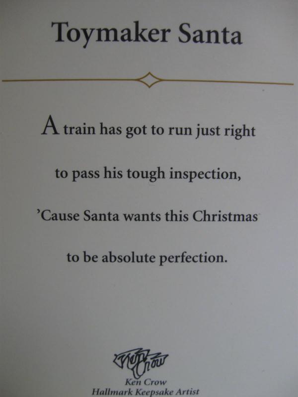 Hallmark 2006 Toymaker Santa With Train Christmas Tree Ornament
