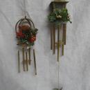 2 Sets Of Plastic Christmas Wind Chimes Lantern & Bird Cage