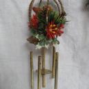 2 Sets Of Plastic Christmas Wind Chimes Lantern & Bird Cage