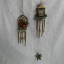 2 Sets Of Plastic Christmas Wind Chimes Lantern & Bird Cage