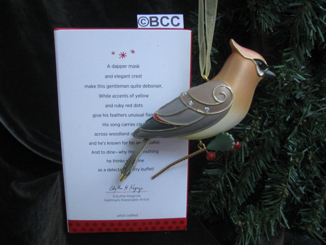Hallmark 2013 Cedar Waxwing 9th In The Beauty Of Birds Series Keepsake Christmas Ornament
