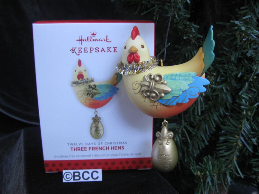 Hallmark 2013 Three French Hens 3rd In The Twelve Days Of Christmas Series Keepsake Ornament